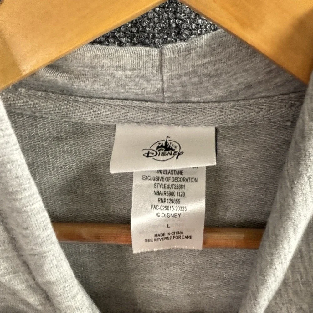 Disney Parks Retro Rainbow Hoodie Sweatshirt - L - Gray - Disneyland Resort